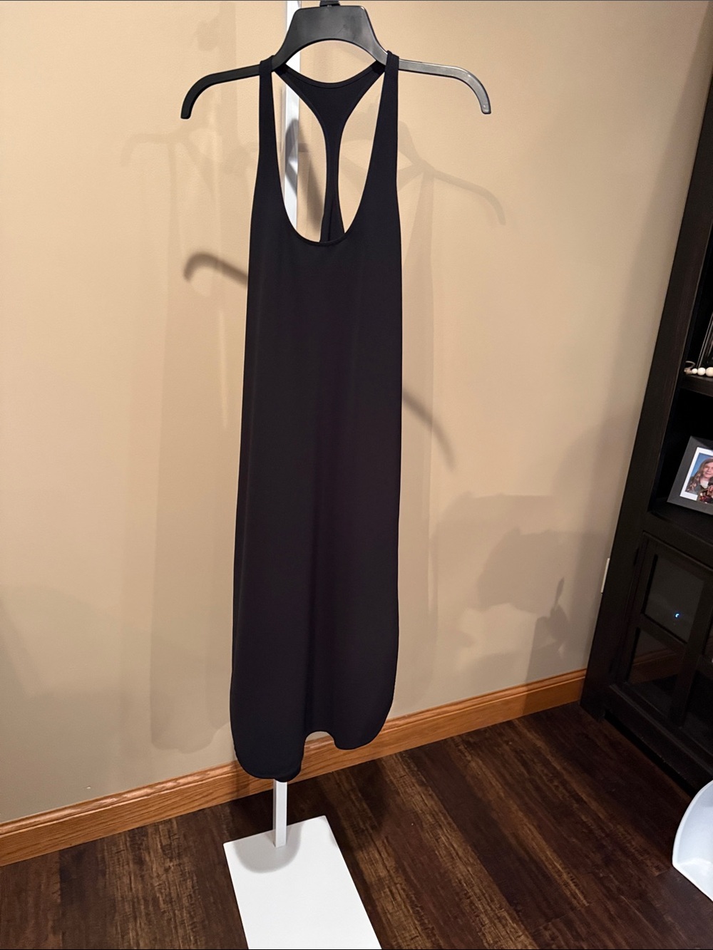 Athleta Black Racerback Midi Dress with pockets